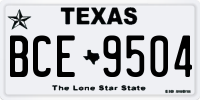TX license plate BCE9504
