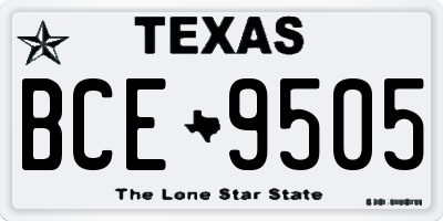 TX license plate BCE9505