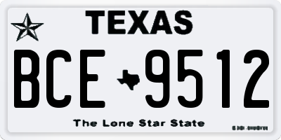 TX license plate BCE9512