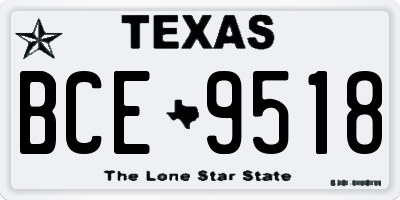 TX license plate BCE9518
