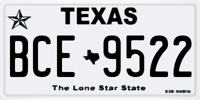 TX license plate BCE9522
