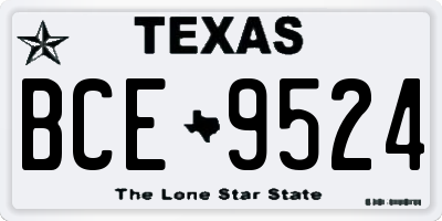 TX license plate BCE9524
