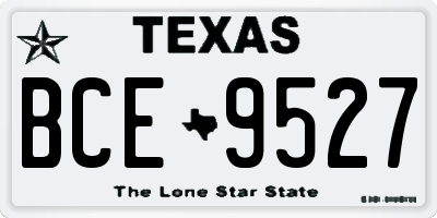 TX license plate BCE9527