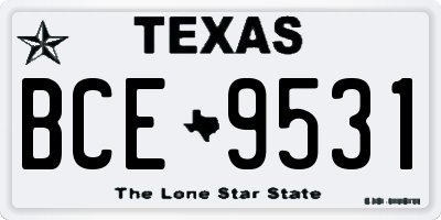 TX license plate BCE9531