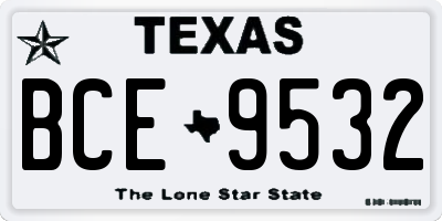 TX license plate BCE9532