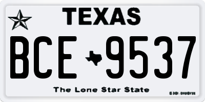 TX license plate BCE9537