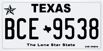 TX license plate BCE9538