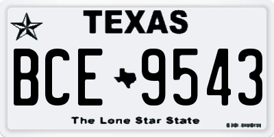 TX license plate BCE9543