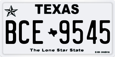 TX license plate BCE9545