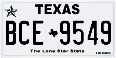 TX license plate BCE9549