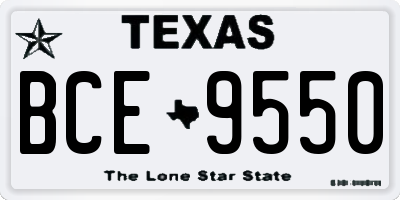 TX license plate BCE9550