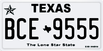 TX license plate BCE9555