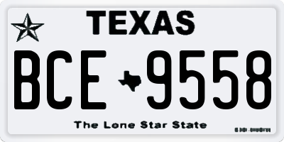 TX license plate BCE9558