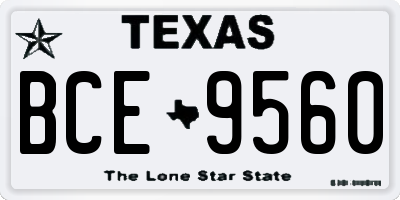 TX license plate BCE9560