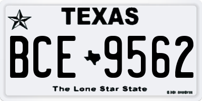 TX license plate BCE9562