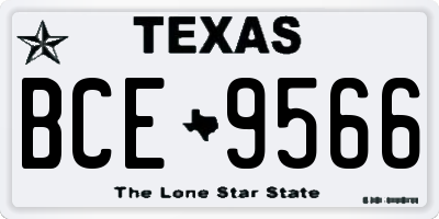 TX license plate BCE9566