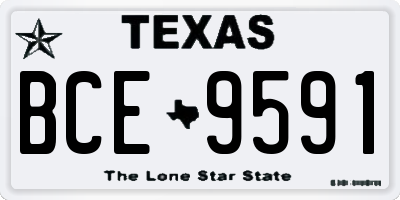 TX license plate BCE9591