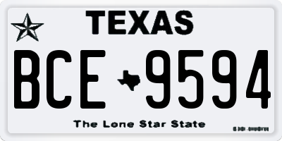 TX license plate BCE9594