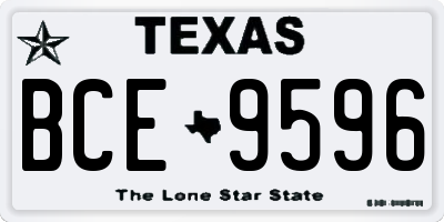 TX license plate BCE9596
