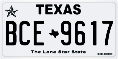 TX license plate BCE9617
