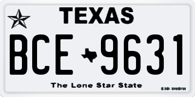TX license plate BCE9631