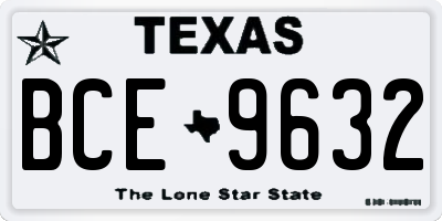TX license plate BCE9632