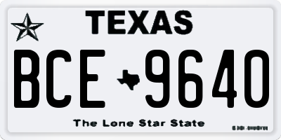 TX license plate BCE9640