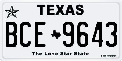 TX license plate BCE9643