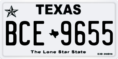 TX license plate BCE9655