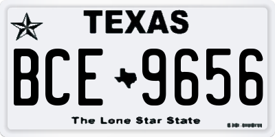 TX license plate BCE9656