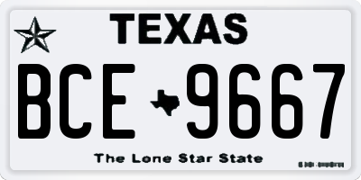 TX license plate BCE9667