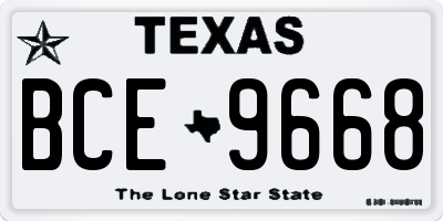 TX license plate BCE9668