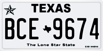 TX license plate BCE9674