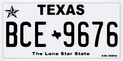 TX license plate BCE9676