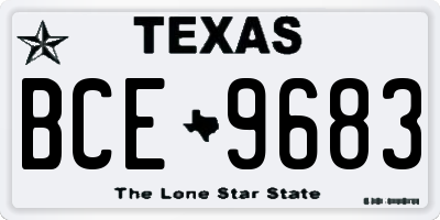 TX license plate BCE9683