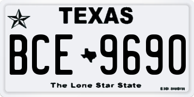 TX license plate BCE9690