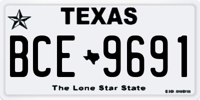 TX license plate BCE9691