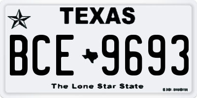 TX license plate BCE9693