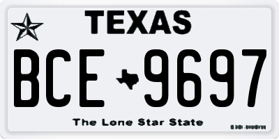 TX license plate BCE9697