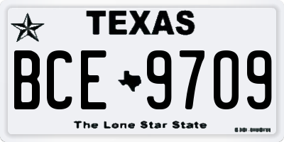 TX license plate BCE9709