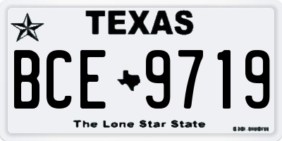 TX license plate BCE9719
