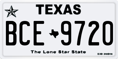 TX license plate BCE9720