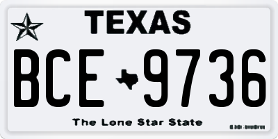 TX license plate BCE9736