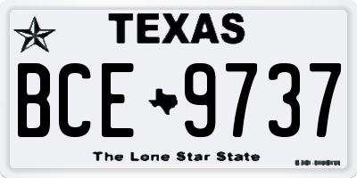 TX license plate BCE9737