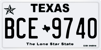 TX license plate BCE9740