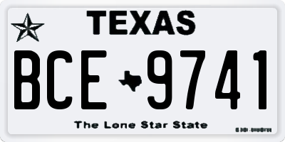 TX license plate BCE9741