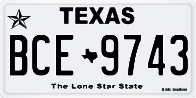 TX license plate BCE9743