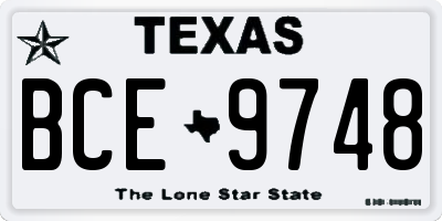 TX license plate BCE9748