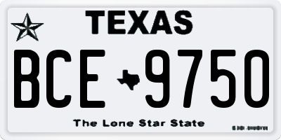 TX license plate BCE9750