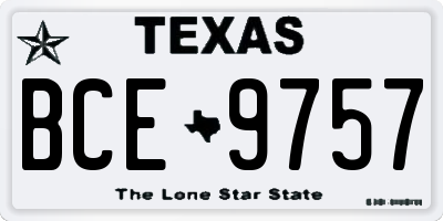 TX license plate BCE9757